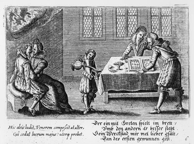 Personas jugando al backgammon de German School